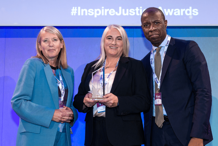 The Prison Phoenix Trust receiving an Inspire Justice Award